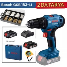 Çift Bataryalı Darbeli Akülü Vidalama ve Bosch 173 Parça Matkap Ucu Seti ile Ölçüm Seti