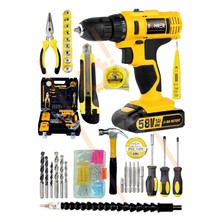 Darbeli Çekiçli Vidalama Şarjlı Matkap 30 Parça Seti