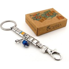 Solfera Uçak Bilet Boarding Pass Dünya Tatil Parlak Çelik Charm Çanta Süsü Anahtarlık KY088