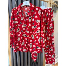 Babyaden Geyikli Yeni Yıl Noel Yılbaşı Pijama Partisi Pamuklu Unisex Kız Erkek Çocuk Pijama Takımı