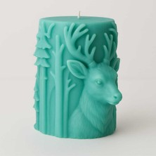 Medite Yılbaşı Geyik Motifli Kabartmalı Soya Wax Mum