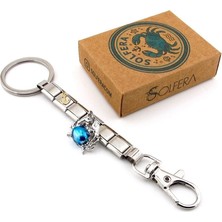 Solfera Mavi Yengeç Çapa Denizci Marin Parlak Çelik Charm Çanta Süsü Anahtarlık KY099