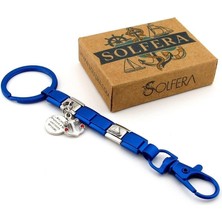 Solfera Denizci Çapa Yelkenli Yat Bot Tekne Mavi Çelik Charm Çanta Süsü Anahtarlık KY092