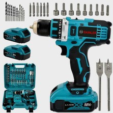 Dünyanın Güçlü 58VF 5AH Çelik Mandrenli Şarjlı Matkap Seti