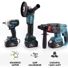 Üçlü Set 2b1ş: Şarjlı Spral, Sıkma ve Hilti Uygulama Araçları