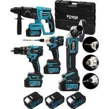 Profesyonel Brushless 4'lü Set: Taşlama, Matkap ve Şarjlı Aletler