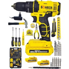 Pro Hummer 30 Parça Darbeli Şarjlı Matkap Seti