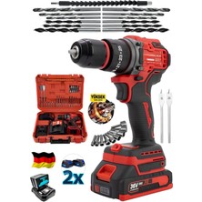 Şarjlı 980F Kömürsüz Motor Çelik Mandren Akülü Darbeli Matkap 10MM