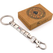 Solfera Iskambil Simgeleri Poker Casino Mat Çelik Charm Çanta Süsü Anahtarlık KY100