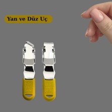 Uni Zer 2 Li Düz ve Yan Uçlu Tırnak Makası Batık Tırnak Makası Seti Sarı
