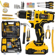 Çelik Gövde 58VF Çift Akülü Vidalama Matkap Seti