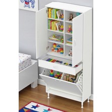 Eliusta Reli Dolap Beyaz Çok Kullanımlı 70 cm Eninde Banyo Dolabı 70X171X32,5 cm 2 Kapak 6 Raf Dolap