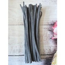 Zedhobi 25 Adet Z44 Gri Şönil 30 cm Tüylü Peluş Tel Çiçek Yapımına Okul Öncesi Anaokuluna Uygun