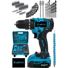 12V 1.5AH Metal Şanzuman Çift Akülü Matkap ve Vidalama Seti, Mavi