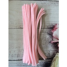 Zedhobi 25 Adet Z9 Toz Pembe Şönil 30 cm Tüylü Peluş Tel Çiçek Yapımına Okul Öncesi Anaokuluna Uygun