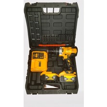 Darbeli Şarjlı Matkap Seti 36V 5AH Metal Şanzımanlı 24 Parça Hediyeli