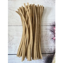 Zedhobi 25 Adet Z26 Bej Şönil 30 cm Tüylü Peluş Tel Çiçek Yapımına Okul Öncesi Anaokuluna Uygun