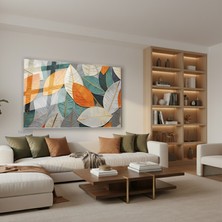 Tablonhazır Yatay Cam Tablo Salon Duvar Tablosu Yatay Cam Renkliyapraklar Yeni Ev Hediyesi Ofis Tablosu