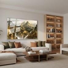 Tablonhazır Yatay Cam Tablo Salon Duvar Tablosu Yatay Cam Rivendell Lotr 3 Yeni Ev Hediyesi Ofis Tablosu