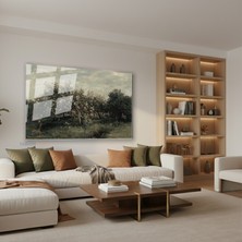 Tablonhazır Yatay Cam Tablo Salon Duvar Tablosu Yatay Cam Yesilagaclar Yeni Ev Hediyesi Ofis Tablosu