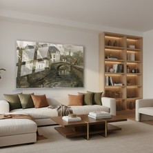 Tablonhazır Yatay Cam Tablo Salon Duvar Tablosu Yatay Cam Klasik Manzara 7 Yeni Ev Hediyesi Ofis Tablosu