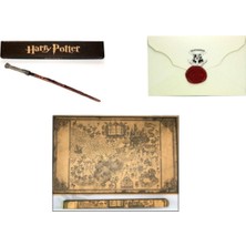 Özbience Kahverengi Harry Potter Asa, Kabul Mektubu ve Çapulcu Haritası 3'lü Set