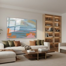 Tablonhazır Yatay Cam Tablo Salon Duvar Tablosu Yatay Cam Soyutsanat5 Yeni Ev Hediyesi Ofis Tablosu