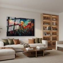 Tablonhazır Yatay Cam Tablo Salon Duvar Tablosu Yatay Cam Renklidenizanalari Yeni Ev Hediyesi Ofis Tablosu