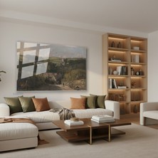 Tablonhazır Yatay Cam Tablo Salon Duvar Tablosu Yatay Cam Vintagekirsalmanzarasi3 Yeni Ev Hediyesi Ofis Tablosu