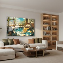 Tablonhazır Yatay Cam Tablo Salon Duvar Tablosu Yatay Cam Anime Pica Keyif Yeni Ev Hediyesi Ofis Tablosu