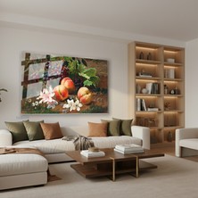 Tablonhazır Yatay Cam Tablo Salon Duvar Tablosu Yatay Cam Naturmortmeyveler Yeni Ev Hediyesi Ofis Tablosu