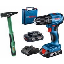 Bosch Darbeli Çift Akülü Matkap ve Hediye Çekiç ile Güçlü Vidalama Seti