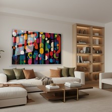 Tablonhazır Yatay Cam Tablo Salon Duvar Tablosu Yatay Cam Soyutgeometriksanat5 Yeni Ev Hediyesi Ofis Tablosu