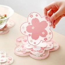Özbience Pembe Japon Kiraz Çiçeği Fincan Altlığı, Mat ve Kaymaz Tasarım