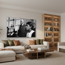 Tablonhazır Yatay Cam Tablo Salon Duvar Tablosu Yatay Cam Ataturk Sinifta Yeni Ev Hediyesi Ofis Tablosu