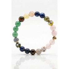 MMİF Mmif Doğal Taş Eğitim Bilekliği  8mm– Aventurin, Sodalit, Kaplangözü, Akik, Kuvars – Odak ve Konsantrasyon Bilekliği