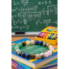 MMİF Mmif Doğal Taş Eğitim Bilekliği  8mm– Aventurin, Sodalit, Kaplangözü, Akik, Kuvars – Odak ve Konsantrasyon Bilekliği