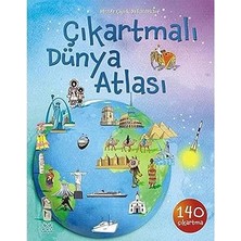 1001 Çiçek Kitaplar Çıkartmalı Dünya Atlası: 140 Çıkartma + Çarpım Tablosu Alıştırma Kitabı + 4 Kitap Set