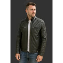 Derije Felipe Hakiki Deri Erkek Siyah Mont