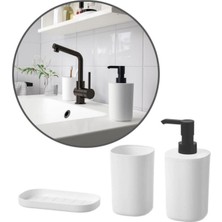 Özbience Pratik 3 Parça Banyo Sabunluk ve Fırçalık Seti, Şık ve Fonksiyonel Tasarım