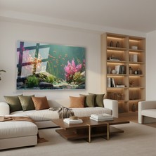 Tablonhazır Yatay Cam Tablo Salon Duvar Tablosu Yatay Cam Sualtirenkleri Yeni Ev Hediyesi Ofis Tablosu