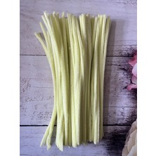 Zedhobi 10 Adet Z21 Açık Sarı Şönil 30 cm Tüylü Peluş Tel Çiçek Yapımına Okul Öncesi Anaokuluna Uygun