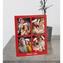 Özbience Kişiye Özel Yeniyıl Hediyesi Ahşap Mdf Fotoğraf Kolaj Masaüstü Çerçevesi