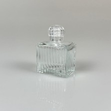 Özbience 50CC Köşeli Çizgili Cam Kolonya Şişesi 10'lu Set, Nikah ve Hediyelik