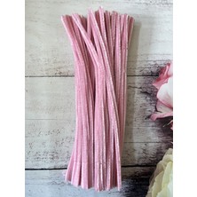 Zedhobi 25 Adet Z8 Pembe Şönil 30 cm Tüylü Peluş Tel Çiçek Yapımına Okul Öncesi Anaokuluna Uygun