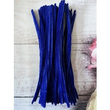 Zedhobi 25 Adet Z5 Saks Mavi Şönil 30 cm Tüylü Peluş Tel Çiçek Yapımına Okul Öncesi Anaokuluna Uygun