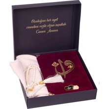 Özbience Kişiye Özel Kadife Kaplı Kur'an-I Kerim ve Hediye Kutusu