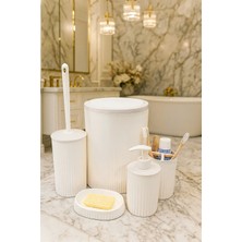 Özbience Şık 5'li Banyo Seti, Beyaz, 6 Litre Hacim, Elegant ve Kullanışlı