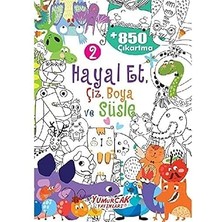 Yumurcak Yayınları Hayal Et, Çiz, Boya ve Süsle 2 + Renklerin Dünyası - Mandala Her Yaş Için Boyama Kitabı + 4 Kitap Set