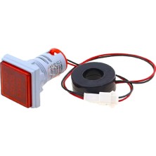 22MM Dijital Volt ve Ampermetre Kare Ac 60-500V 0-100A Kırmızı